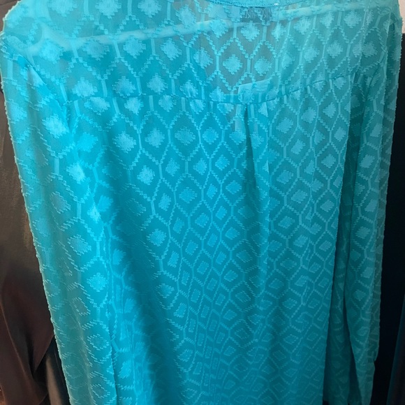 Retro Threads Sheer Lightweight Button Up Blouse - Picture 4 of 4